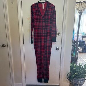 Victoria's Secret Red and Black Plaid Onesie